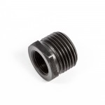 1/2x28 to 3/4-16 Oil Filter Threaded Adapter Steel Black Anodized